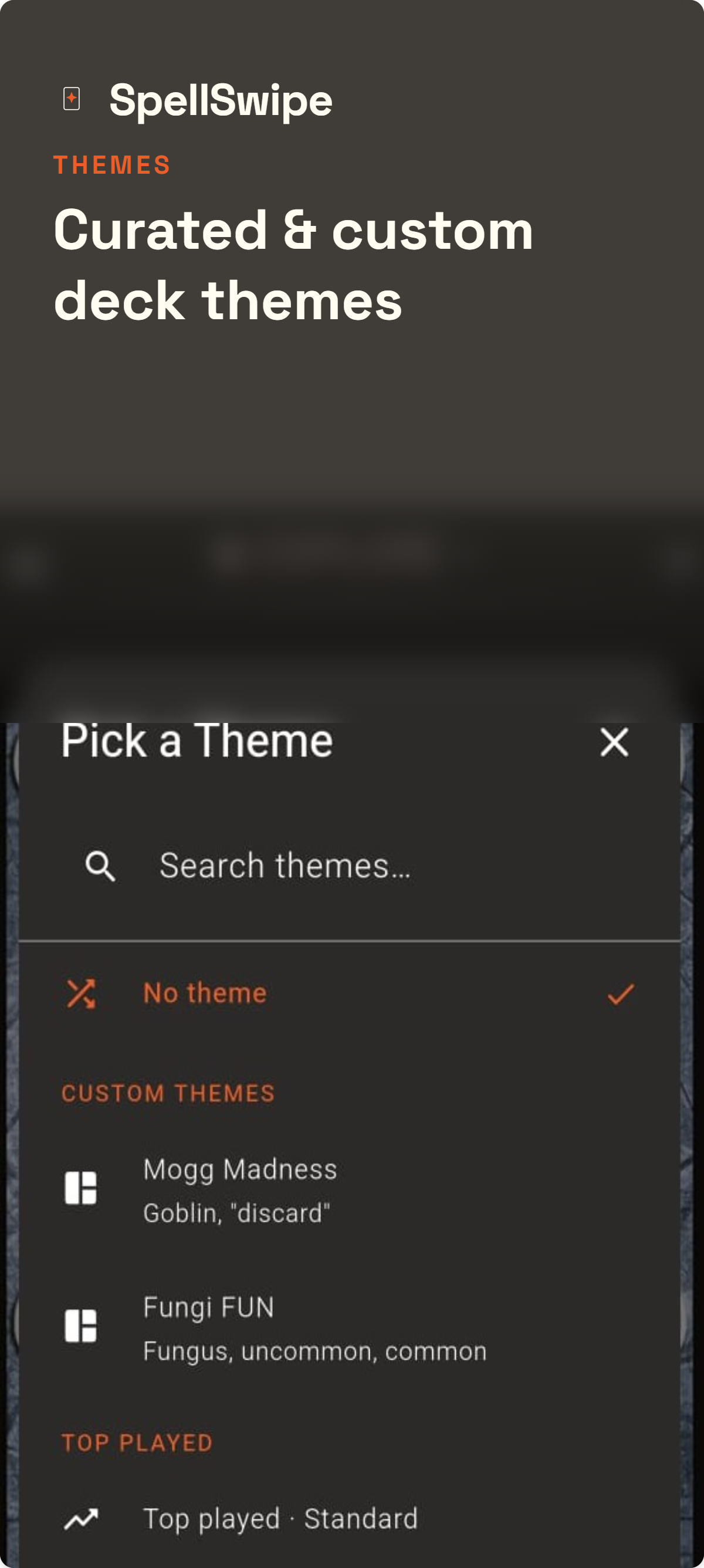 Themes screen